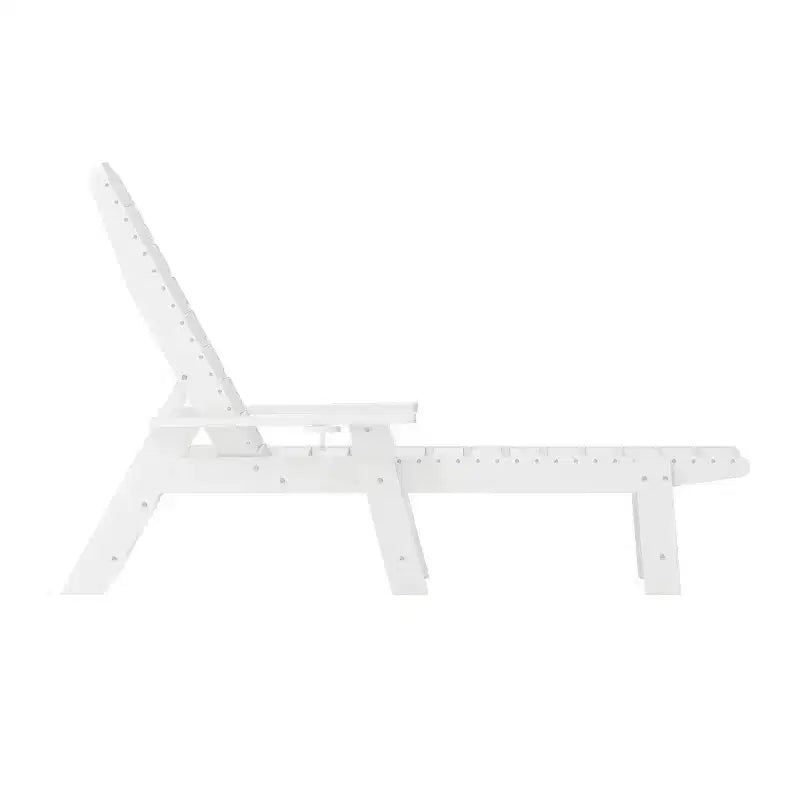 Flash Furniture Monterey Adjustable Adirondack Lounger with Cup Holder- All-Weather Indoor/Outdoor HDPE Lounge Chair