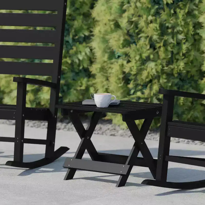 Flash Furniture Halifax Outdoor Folding Side Table, Portable All-Weather HDPE Adirondack Side Table
