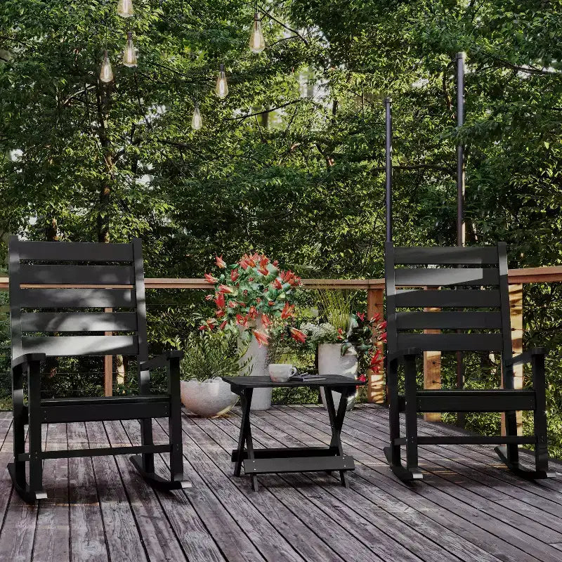 Flash Furniture Halifax Outdoor Folding Side Table, Portable All-Weather HDPE Adirondack Side Table