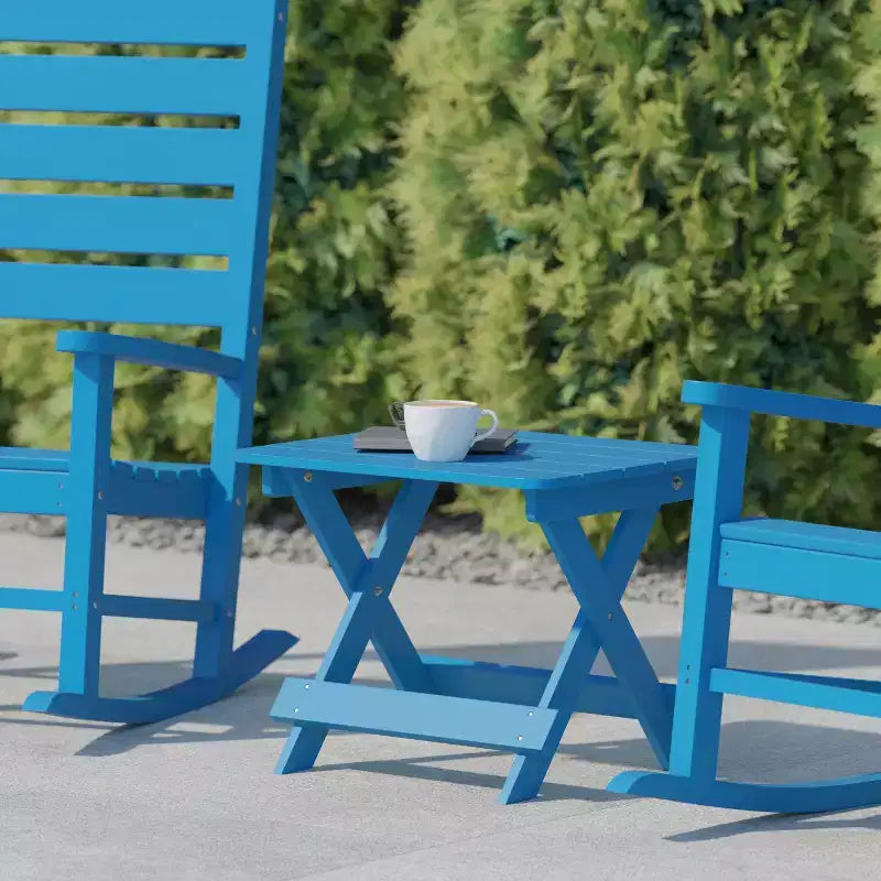 Flash Furniture Halifax Outdoor Folding Side Table, Portable All-Weather HDPE Adirondack Side Table