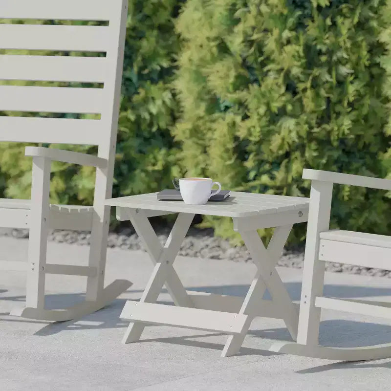 Flash Furniture Halifax Outdoor Folding Side Table, Portable All-Weather HDPE Adirondack Side Table