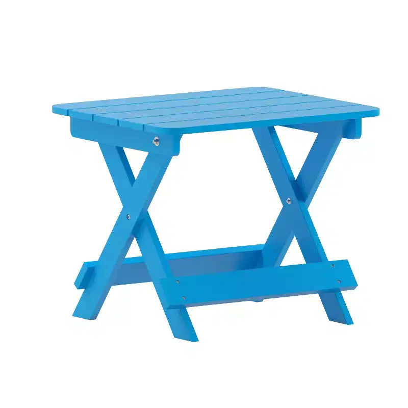 Flash Furniture Halifax Outdoor Folding Side Table, Portable All-Weather HDPE Adirondack Side Table