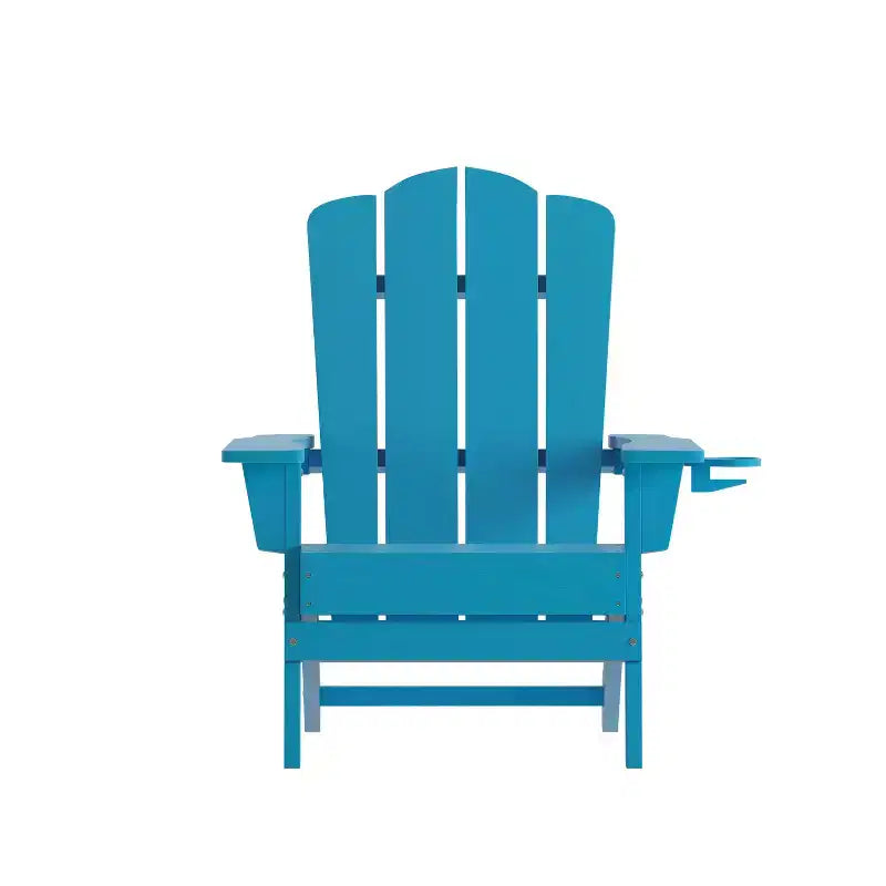 Flash Furniture Newport Adirondack Chair with Cup Holder, Weather Resistant HDPE Adirondack Chair