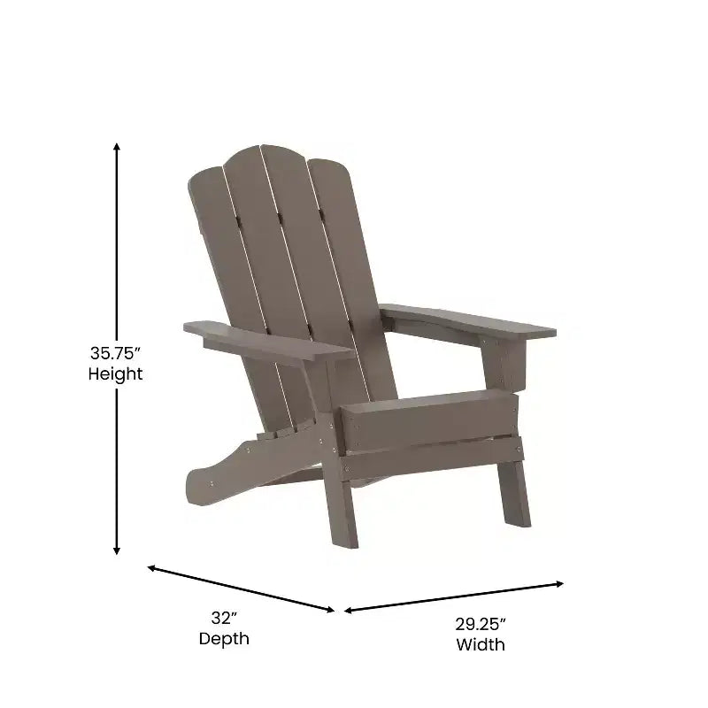 Flash Furniture Newport Adirondack Chair with Cup Holder, Weather Resistant HDPE Adirondack Chair