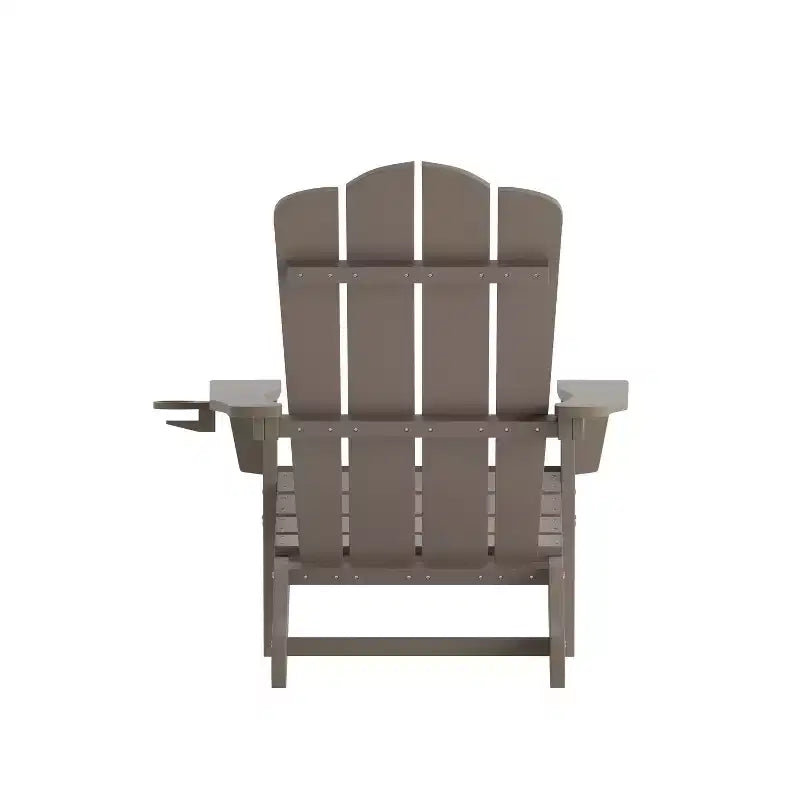 Flash Furniture Newport Adirondack Chair with Cup Holder, Weather Resistant HDPE Adirondack Chair