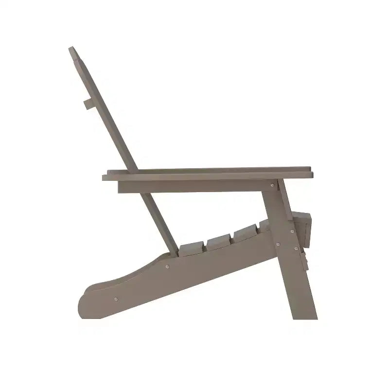 Flash Furniture Newport Adirondack Chair with Cup Holder, Weather Resistant HDPE Adirondack Chair