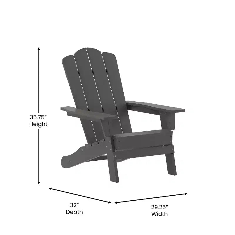 Flash Furniture Newport Adirondack Chair with Cup Holder, Weather Resistant HDPE Adirondack Chair
