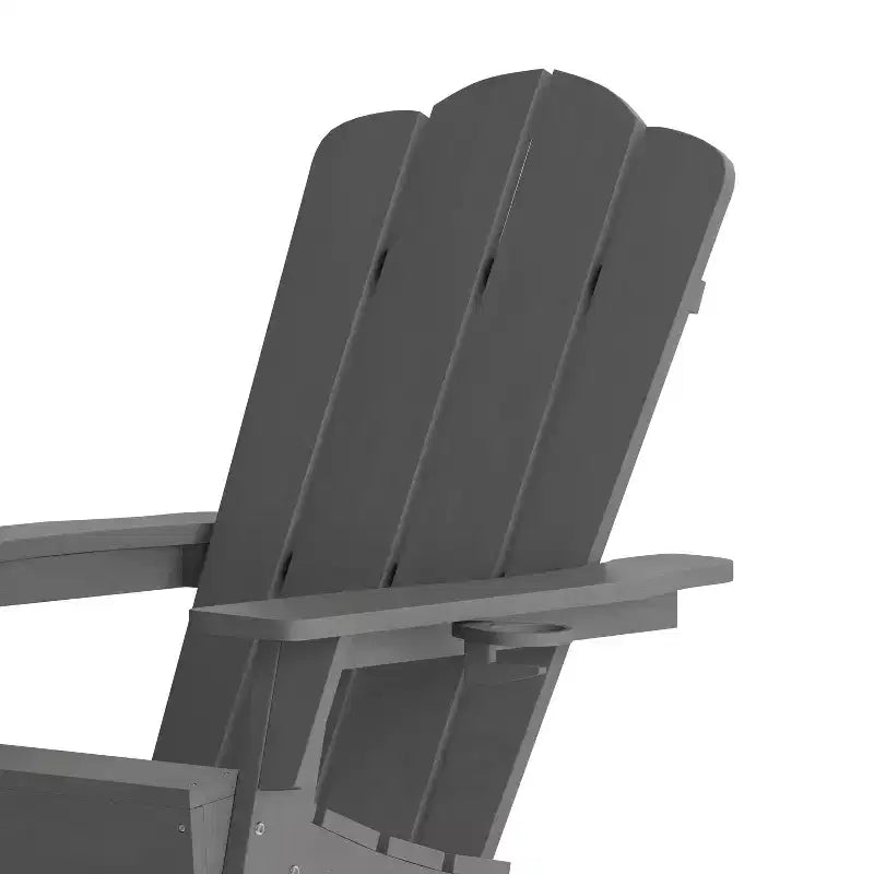 Flash Furniture Newport Adirondack Chair with Cup Holder, Weather Resistant HDPE Adirondack Chair