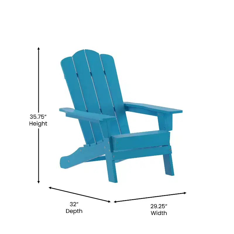 Flash Furniture Newport Adirondack Chair with Cup Holder, Weather Resistant HDPE Adirondack Chair