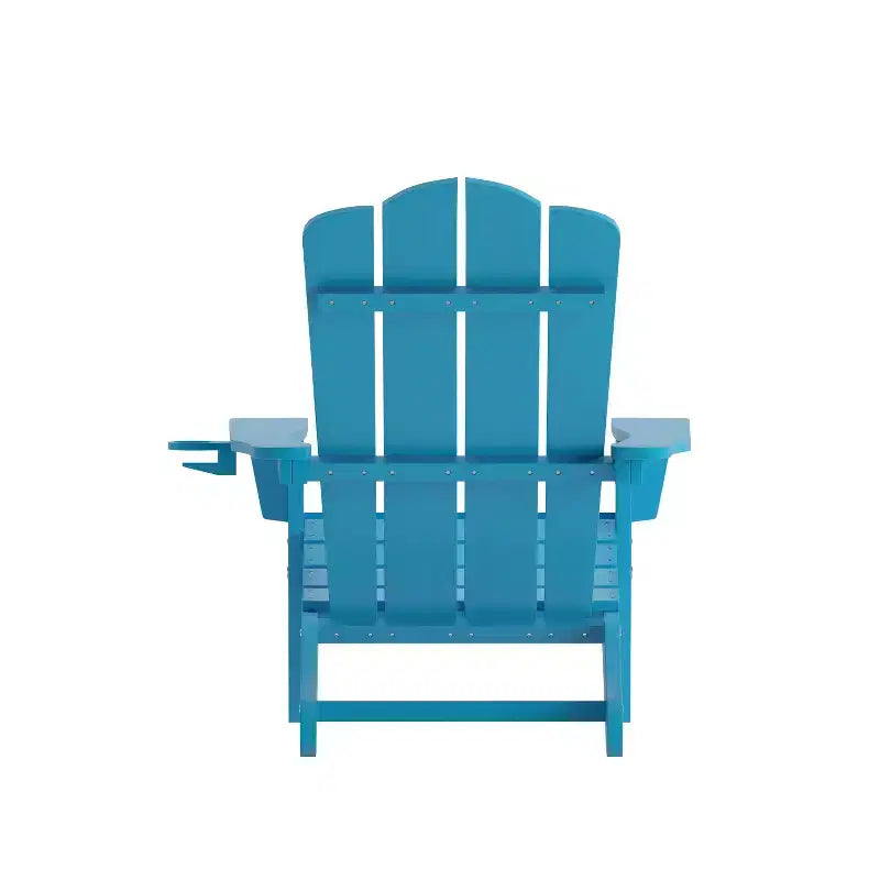 Flash Furniture Newport Adirondack Chair with Cup Holder, Weather Resistant HDPE Adirondack Chair