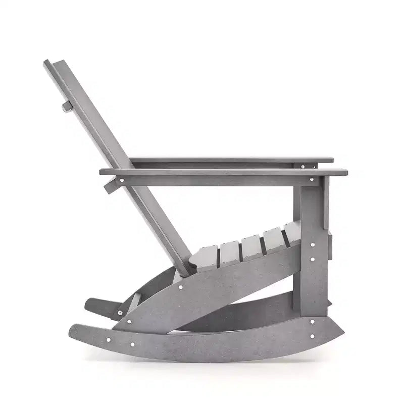 Costway Patio Adirondack Rocking Chair All Weather HDPE Porch Rocker 330lbs Grey Outdoor