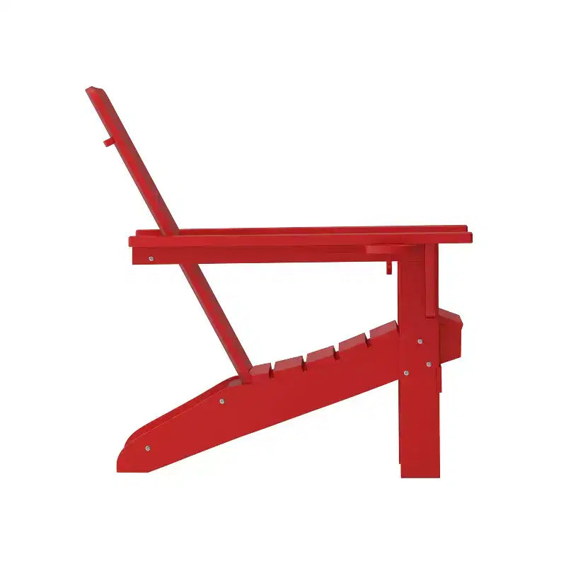 Flash Furniture Halifax Adirondack Chair with Cup Holder, Weather Resistant HDPE Adirondack Chair