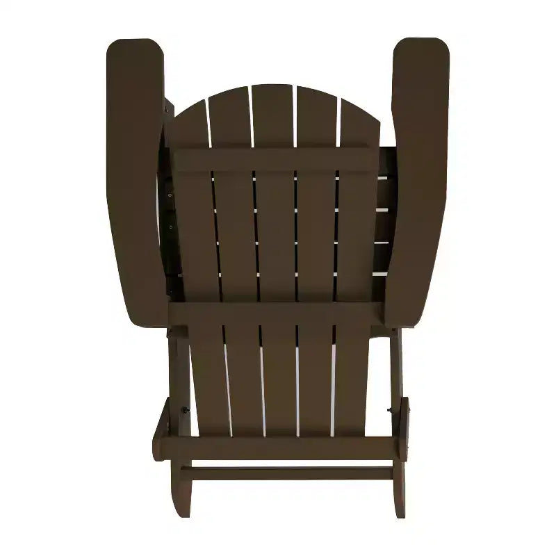 Emma and Oliver Set of 2 Indoor/Outdoor Poly Resin Folding Adirondack Chairs, All-Weather Chairs for Porch, Patio, or Sunroom