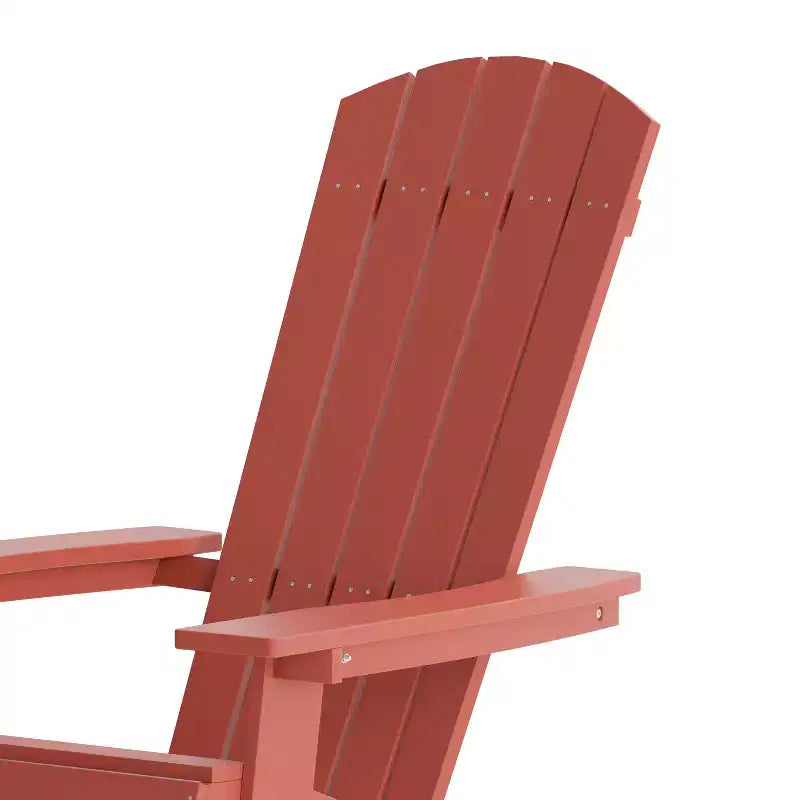 Emma and Oliver Set of 2 Indoor/Outdoor Poly Resin Folding Adirondack Chairs, All-Weather Chairs for Porch, Patio, or Sunroom