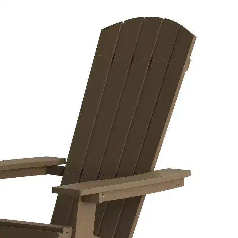 Emma and Oliver Set of 2 Indoor/Outdoor Poly Resin Folding Adirondack Chairs, All-Weather Chairs for Porch, Patio, or Sunroom