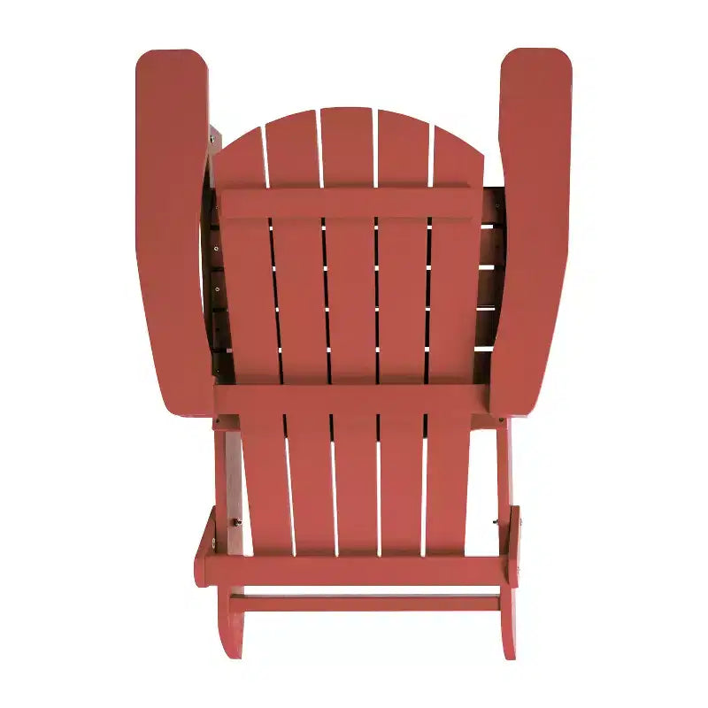 Emma and Oliver Set of 4 Indoor/Outdoor Poly Resin Folding Adirondack Chairs, All-Weather Chairs for Porch, Patio, or Sunroom