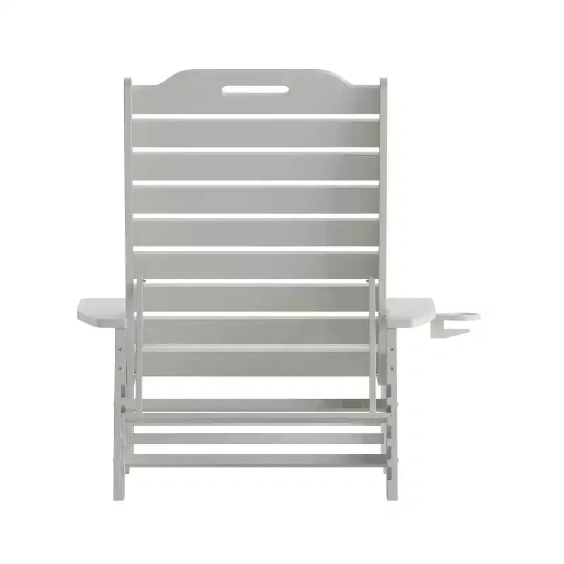 Bain de soleil Adirondack réglable Emma et Oliver en résine polymère avec porte-gobelet pivotant pour intérieur/extérieur