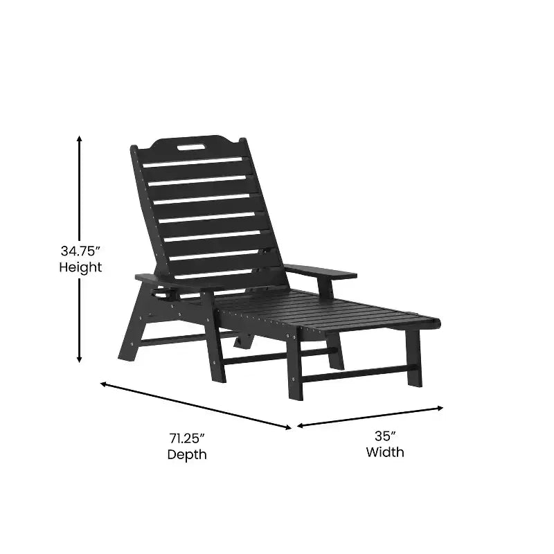 Bain de soleil Adirondack réglable Emma et Oliver en résine polymère avec porte-gobelet pivotant pour intérieur/extérieur