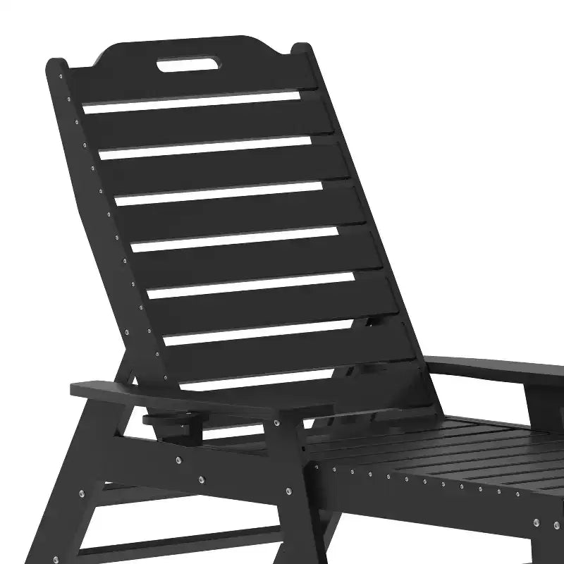 Bain de soleil Adirondack réglable Emma et Oliver en résine polymère avec porte-gobelet pivotant pour intérieur/extérieur