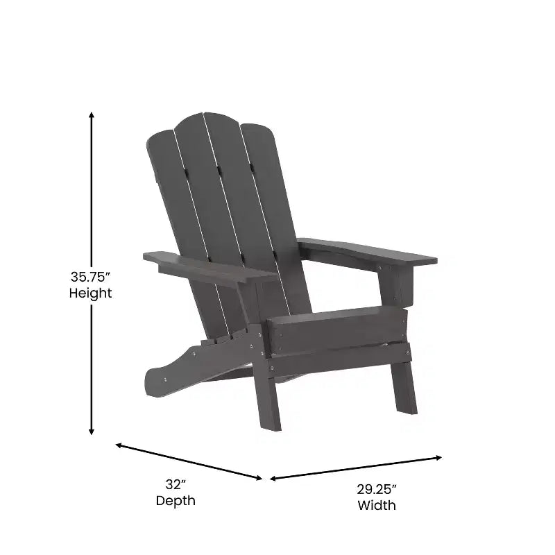 Merrick Lane Adirondack Chair with Cup Holder, Weather Resistant HDPE Adirondack Chair