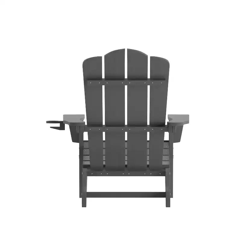 Merrick Lane Adirondack Chair with Cup Holder, Weather Resistant HDPE Adirondack Chair