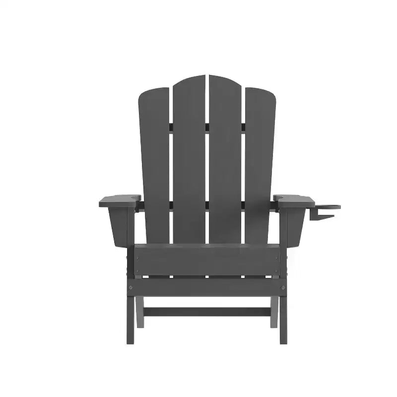 Merrick Lane Adirondack Chair with Cup Holder, Weather Resistant HDPE Adirondack Chair