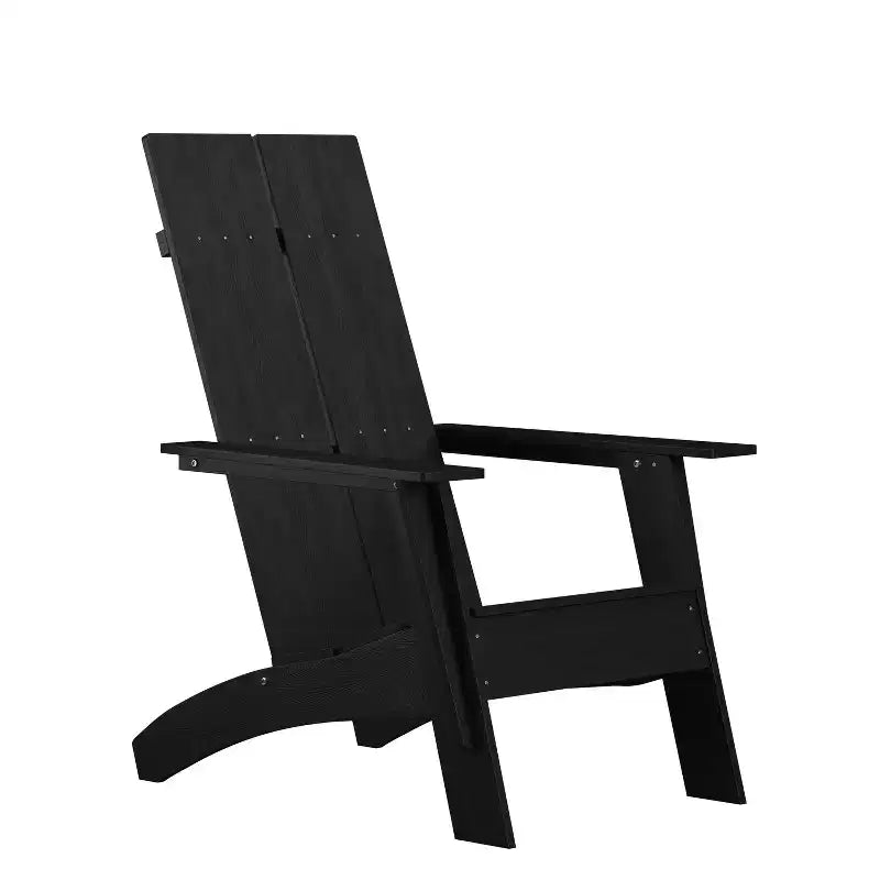 Emma et Oliver Ensemble de 2 fauteuils à bascule Adirondack modernes en polyrésine toutes saisons avec foyer extérieur au bois