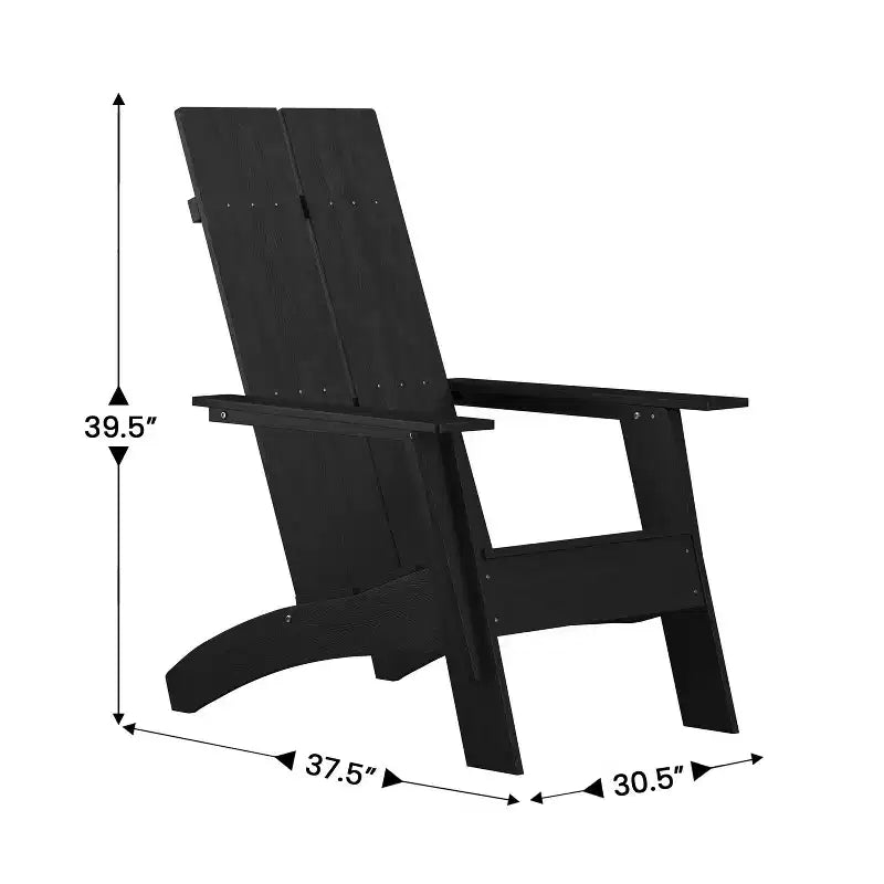 Emma et Oliver Ensemble de 2 fauteuils à bascule Adirondack modernes en polyrésine toutes saisons avec foyer extérieur au bois