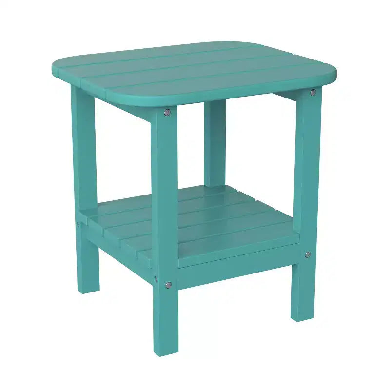 Merrick Lane 2-Tier Adirondack Side Table, All-Weather HDPE Indoor/Outdoor Accent Table