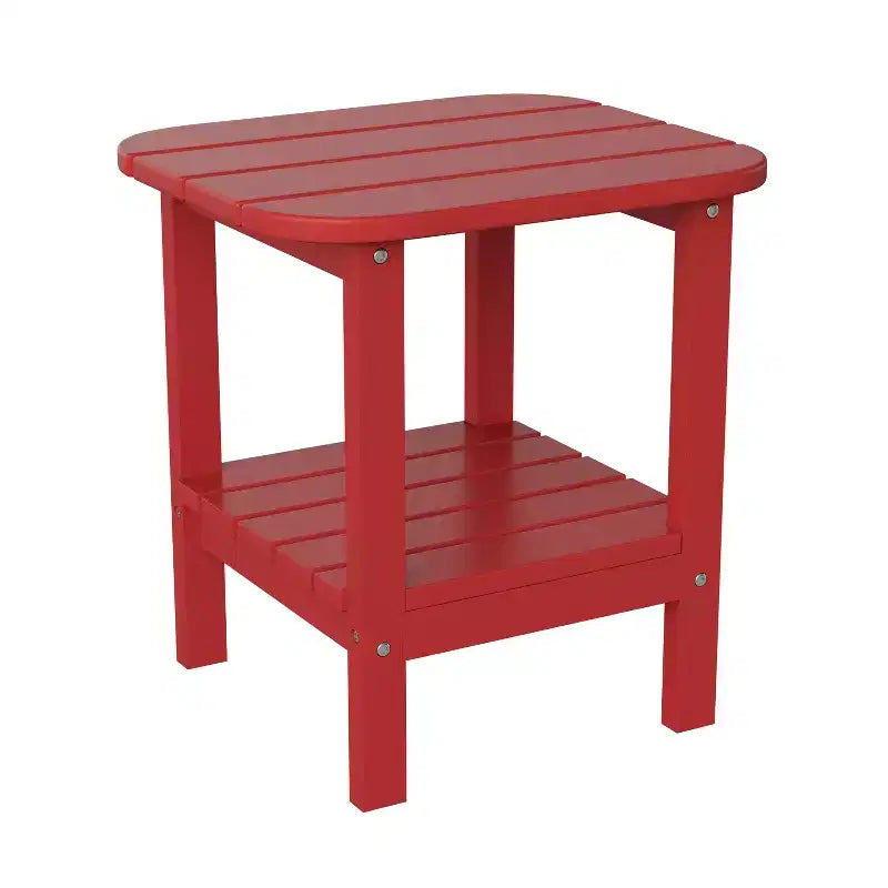 Merrick Lane 2-Tier Adirondack Side Table, All-Weather HDPE Indoor/Outdoor Accent Table