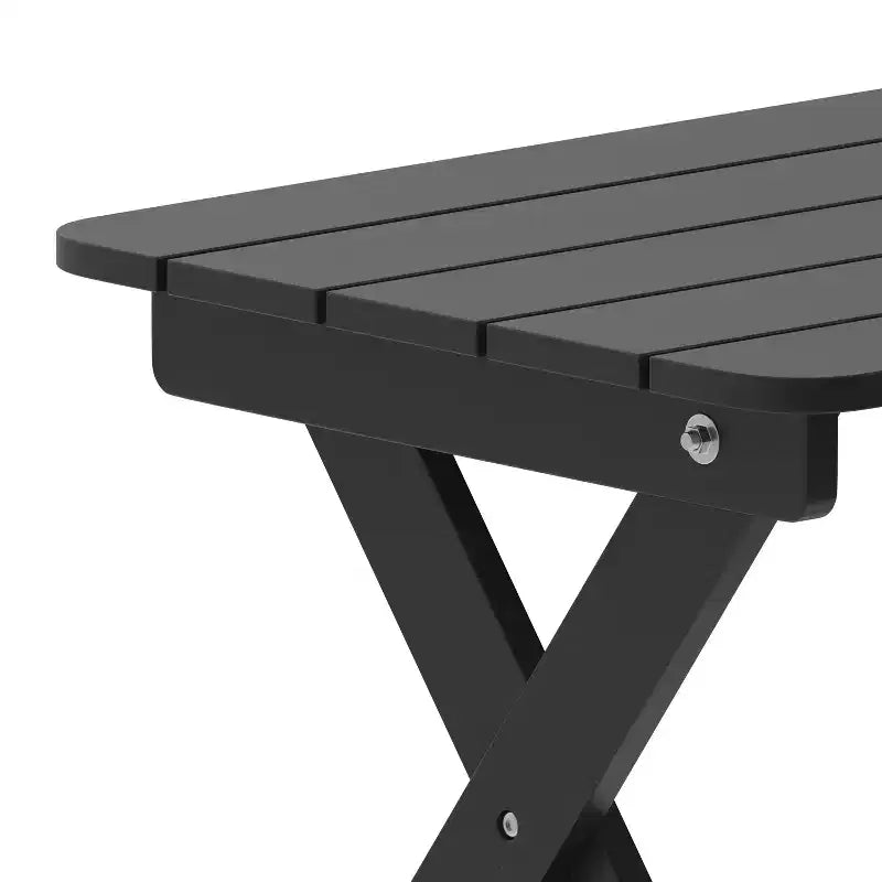 Emma and Oliver Portable Folding HDPE Adirondack Side Table for Indoor/Outdoor Use