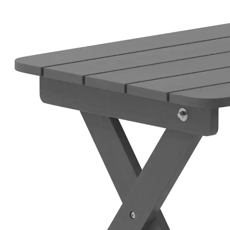 Emma and Oliver Portable Folding HDPE Adirondack Side Table for Indoor/Outdoor Use