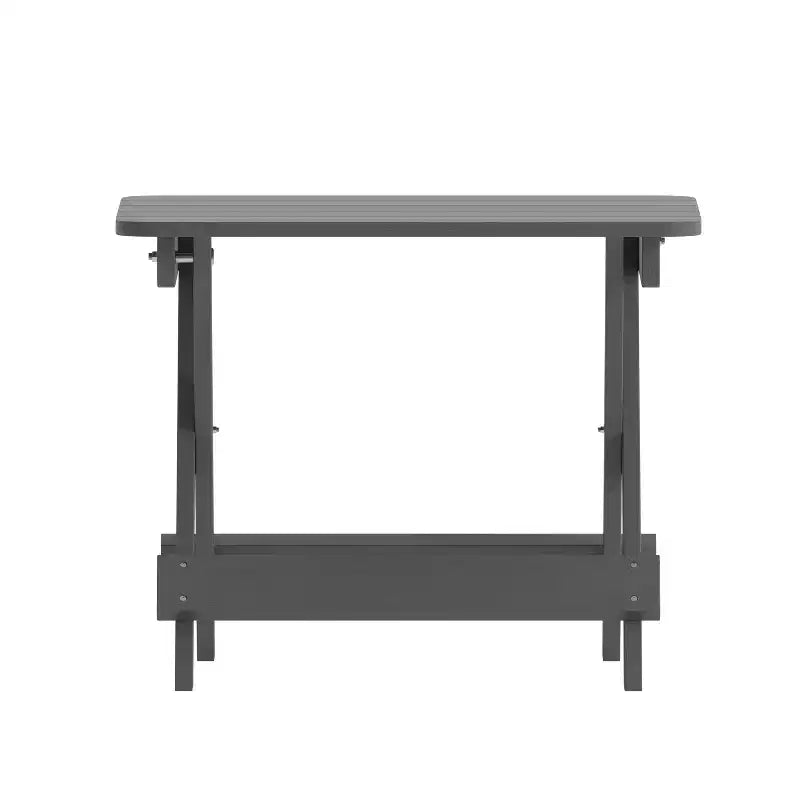 Emma and Oliver Portable Folding HDPE Adirondack Side Table for Indoor/Outdoor Use