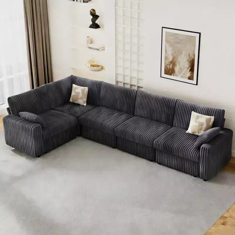 Dyonery Modular Corduroy Sectional Sofa with Washable Covers