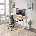 Scrivania sit-stand elettrica con piano – Bianco / Acero