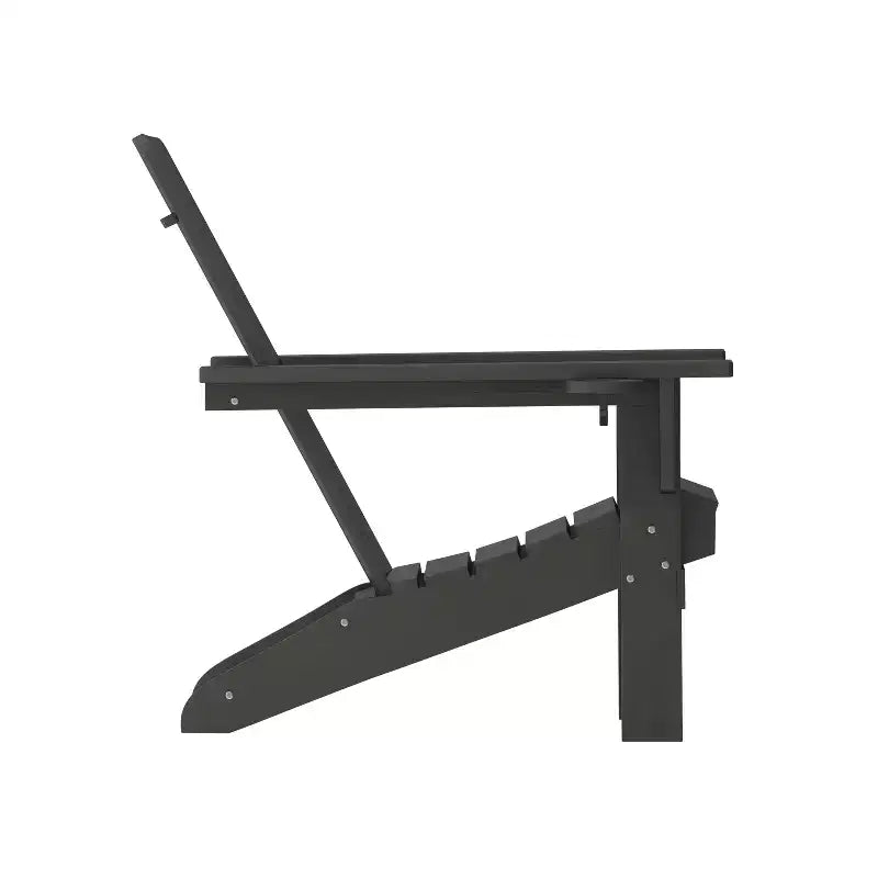 Emma and Oliver Adirondack Chair with Cup Holder, Weather Resistant HDPE Adirondack Chair