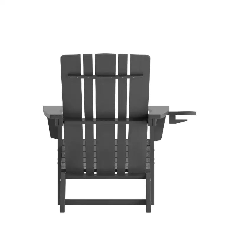 Emma and Oliver Adirondack Chair with Cup Holder, Weather Resistant HDPE Adirondack Chair