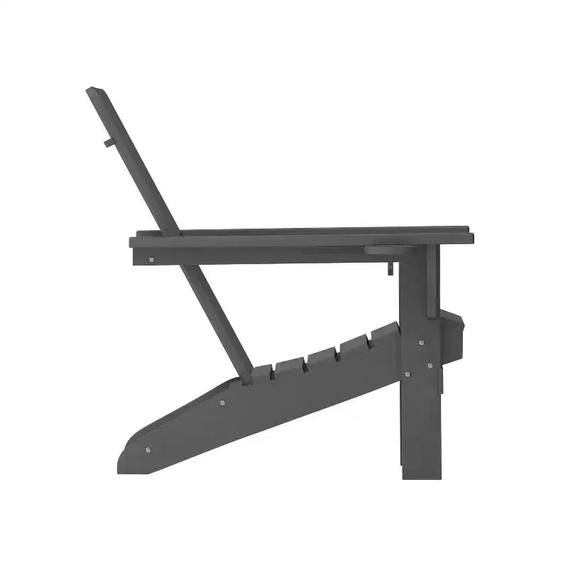 Emma and Oliver Adirondack Chair with Cup Holder, Weather Resistant HDPE Adirondack Chair