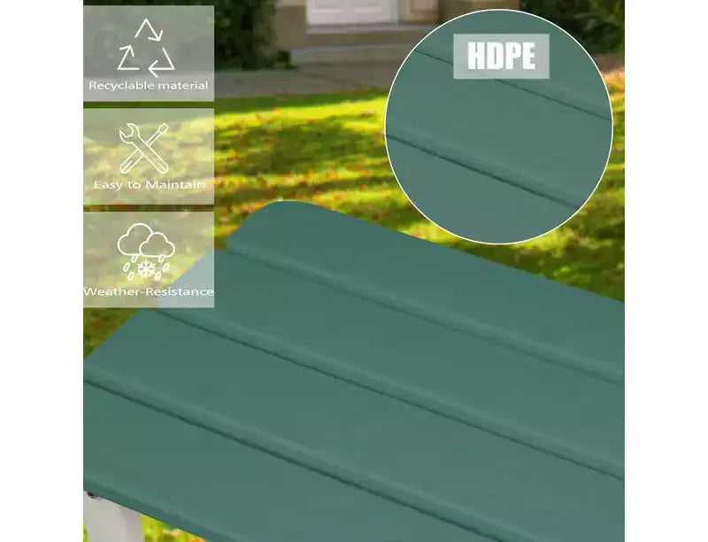 Aoodor Adirondack Square Outdoor Side Table for Patio, 19'' HDPE Outdoor Side Tables, Weather Resistant End Table for Patio, Backyard, Pool