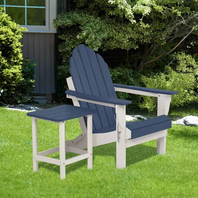 Aoodor Adirondack Square Outdoor Side Table for Patio, 19'' HDPE Outdoor Side Tables, Weather Resistant End Table for Patio, Backyard, Pool