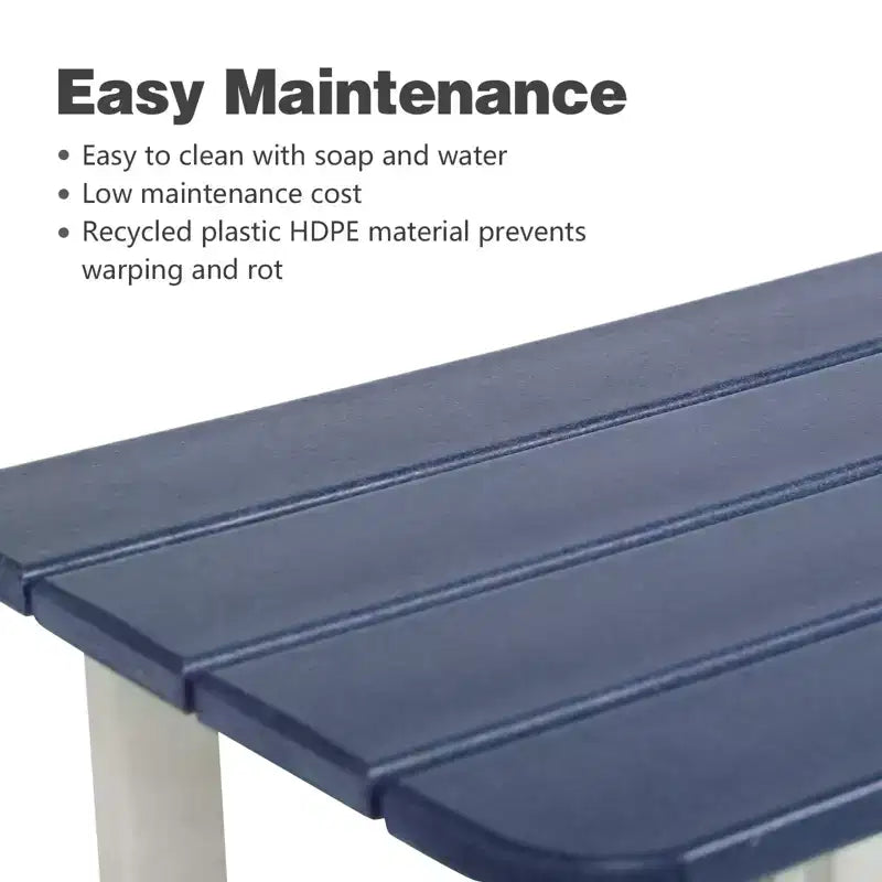 Aoodor Adirondack Square Outdoor Side Table for Patio, 19'' HDPE Outdoor Side Tables, Weather Resistant End Table for Patio, Backyard, Pool