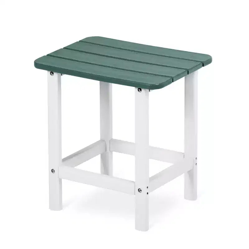 Aoodor Adirondack Square Outdoor Side Table for Patio, 19'' HDPE Outdoor Side Tables, Weather Resistant End Table for Patio, Backyard, Pool
