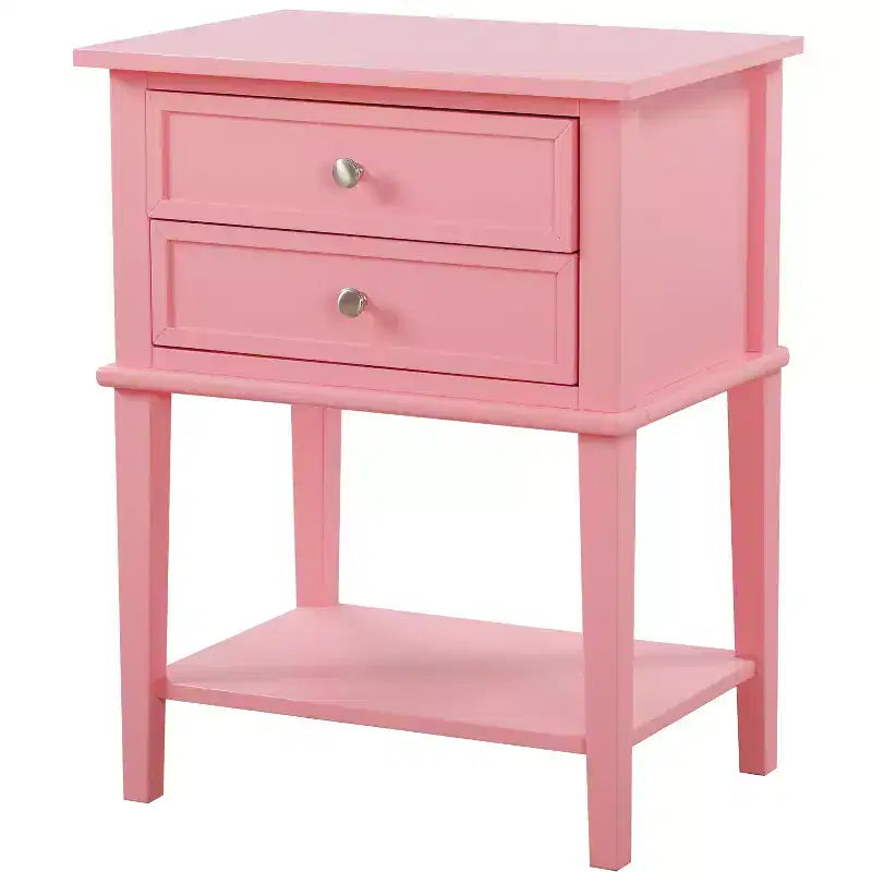Comodino a 2 cassetti con incastri a coda di rondine all'inglese (71 cm A x 56 cm L x 41 cm P)