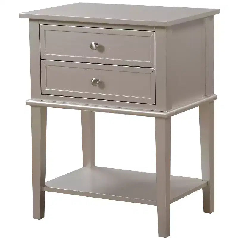 Comodino a 2 cassetti con incastri a coda di rondine all'inglese (71 cm A x 56 cm L x 41 cm P)