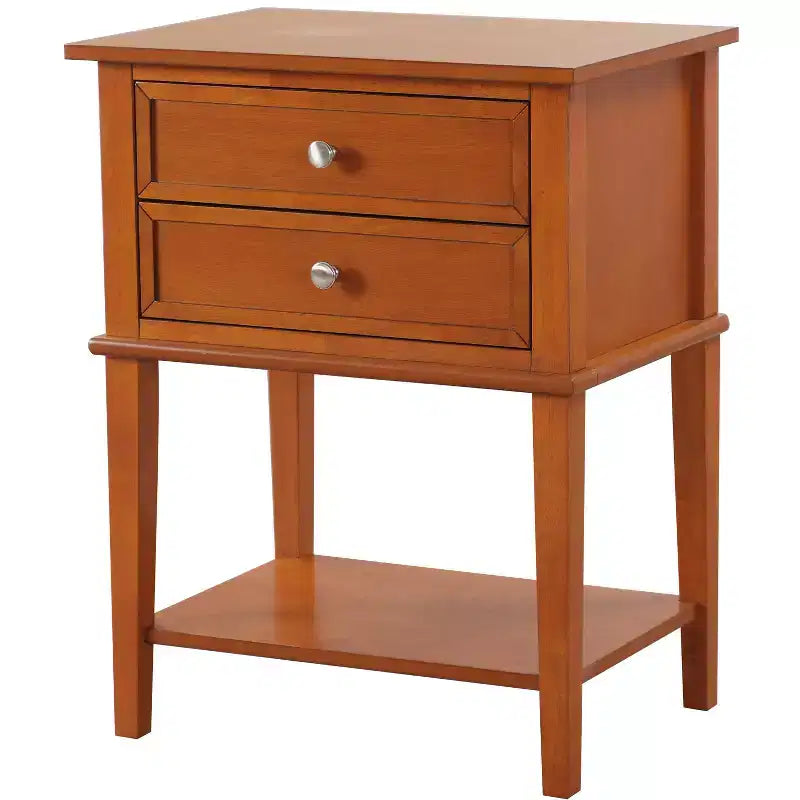 Comodino a 2 cassetti con incastri a coda di rondine all'inglese (71 cm A x 56 cm L x 41 cm P)