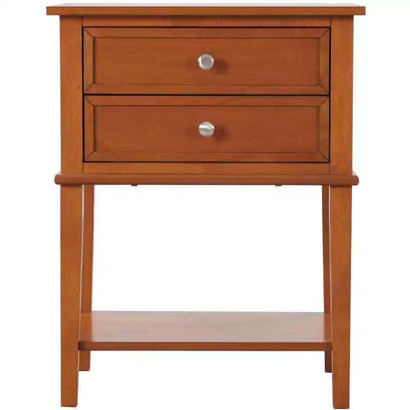 Comodino a 2 cassetti con incastri a coda di rondine all'inglese (71 cm A x 56 cm L x 41 cm P)