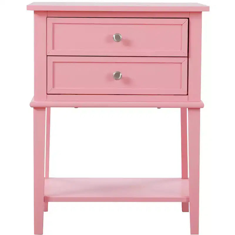 Comodino a 2 cassetti con incastri a coda di rondine all'inglese (71 cm A x 56 cm L x 41 cm P)
