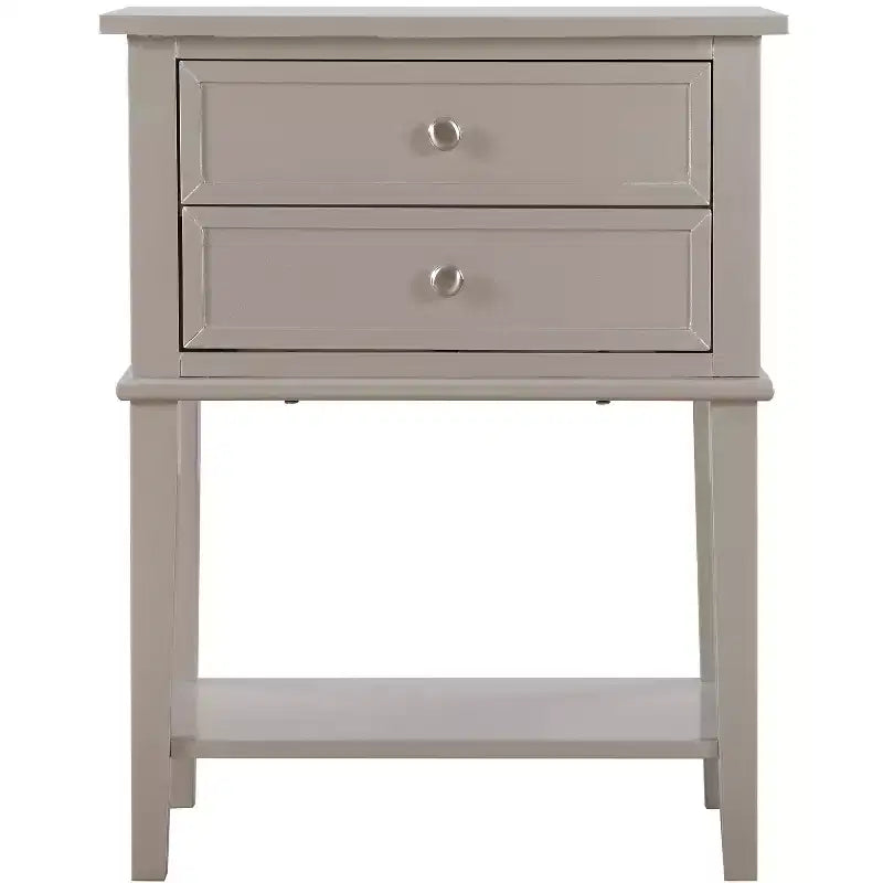 Comodino a 2 cassetti con incastri a coda di rondine all'inglese (71 cm A x 56 cm L x 41 cm P)