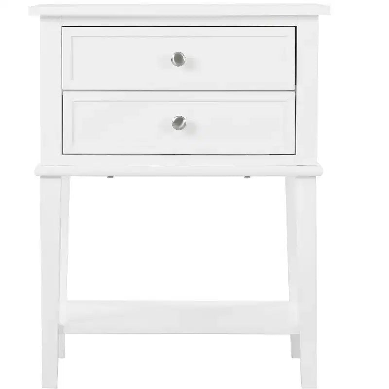 Comodino a 2 cassetti con incastri a coda di rondine all'inglese (71 cm A x 56 cm L x 41 cm P)