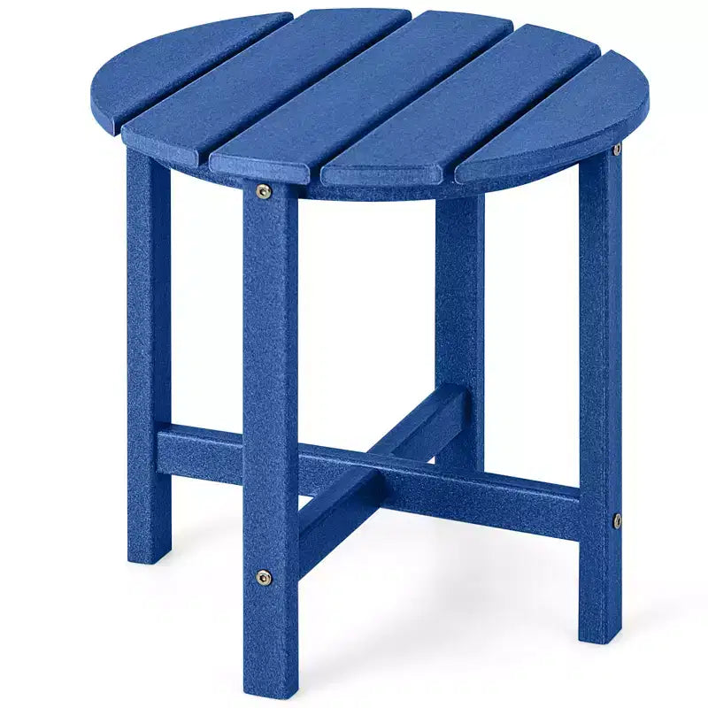 Costway 18'' Patio Round Adirondack Side Table Weather Resistant HDPE Garden